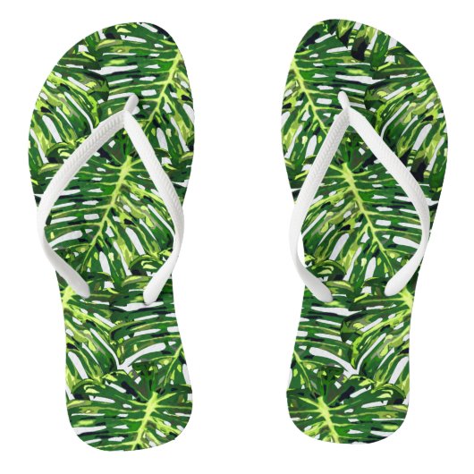 Tropische monstera Leaves Teenslippers (Voetbed)