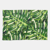 Tropische monstera Leaves Theedoek (Horizontaal)