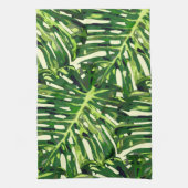 Tropische monstera Leaves Theedoek (Verticaal)