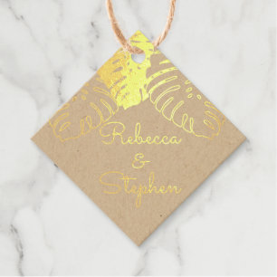 Tropische Monstera Leaves Wedding REAL FOLIE Bedankjes Labels