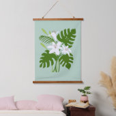 Tropische Monstera & Lelie Hangend Wandkleed (Slaapkamer)