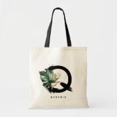 Tropische Monstera Letter Q Monogram Bruidsmeisje Tote Bag (Voorkant)