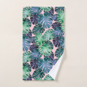 Tropische monstera levea uit de doekset bad handdoek (Handdoek)