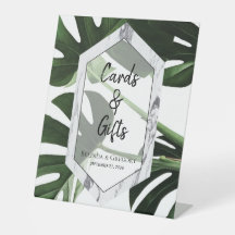 Tropische Monstera Marble Wedding Cards & Gifts