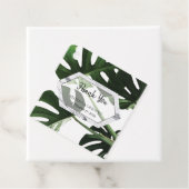 Tropische Monstera Marble Wedding Gift Bedankjes Labels (In situ)
