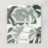Tropische Monstera Marble Wedding Place Card Plaatskaartje (Buitenkant ongevouwen)