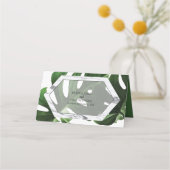 Tropische Monstera Marble Wedding Place Card Plaatskaartje (Achterkant)