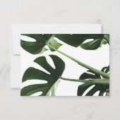 Tropische monstera Marmer Wedding RSVP Kaarten Kaartje (Achterkant)