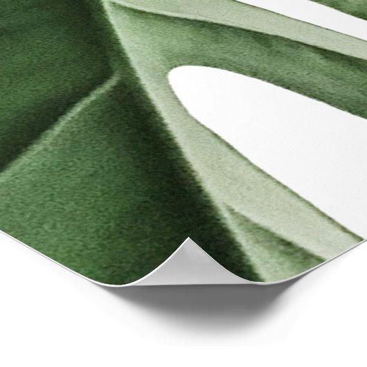 Tropische monstera marmer Wedding Seding Chart Poster (Hoek)