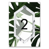 Tropische Monstera Marmeren Bruiloft Kaart (Achterkant)