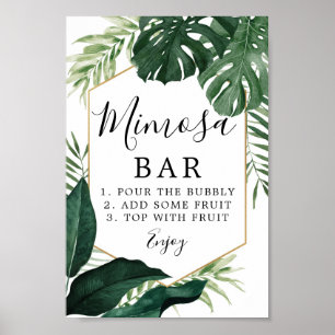 Tropische monstera Mimosa Bar Poster