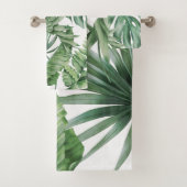 Tropische monstera Oerwoud palmbomen groen Bad Handdoek (Insitu)