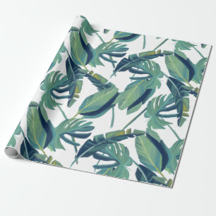 Tropische monstera olievlekken cadeaupapier
