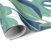 Tropische monstera olievlekken cadeaupapier (Rol Hoek)