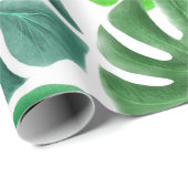 Tropische monstera olievlekken cadeaupapier (Rol Hoek)