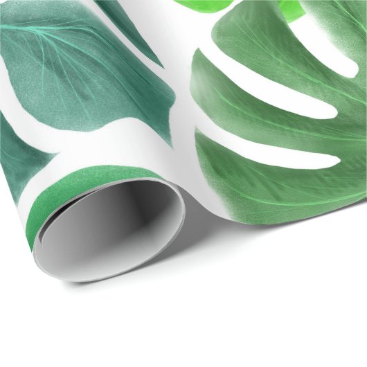 Tropische monstera olievlekken cadeaupapier (Rol Hoek)