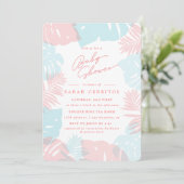 Tropische monstera Palm | Baby shower Uitnodiging (Staand voorkant)