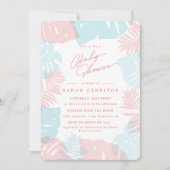 Tropische monstera Palm | Baby shower Uitnodiging (Voorkant)