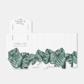 Tropische monstera palm beach Wedding Retro Bedankdoosjes (Uitgevouwen)
