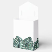 Tropische monstera palm beach Wedding Retro Bedankdoosjes (Geopend)