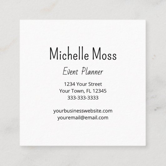 Tropische Monstera Palm Bladeren Elegante Botanisc Vierkante Visitekaartje (Achterkant)