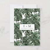 tropische Monstera Palm Botanicals Save The Date (Achterkant)