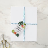 Tropische Monstera Palm Bruidsbruiloft Cadeaulabel (Met Touw)