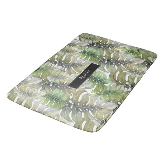 Tropische Monstera Palm Green Badmat (Gekanteld)