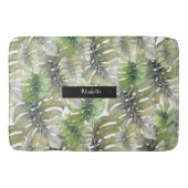 Tropische Monstera Palm Green Badmat (Voorkant)
