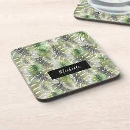 Tropische Monstera Palm Green Bier Onderzetter