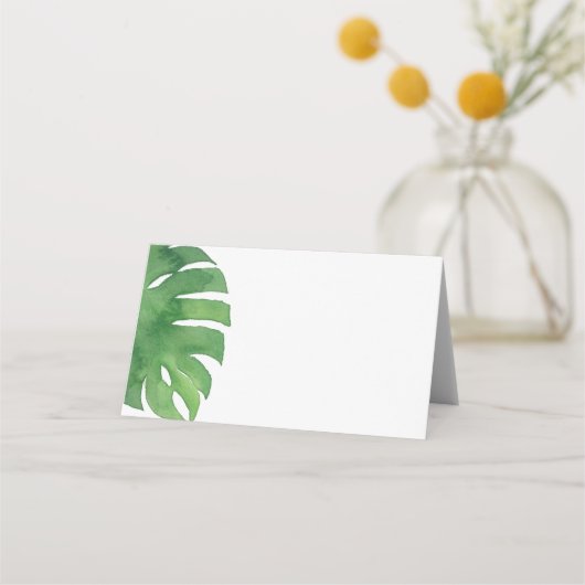 Tropische Monstera Palm Leaf Blank Place Kaarten Plaatskaartje (Voorkant)