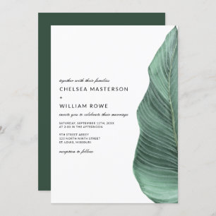 Tropische monstera palm Leaf Wedding Kaart