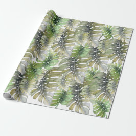 Tropische monstera Palm Pastel Pattern Cadeaupapier
