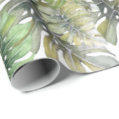 Tropische monstera Palm Pastel Pattern Cadeaupapier (Rol Hoek)