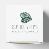 Tropische monstera palm Retro Beach Weddenplein Bedankdoosjes (Bovenkant)