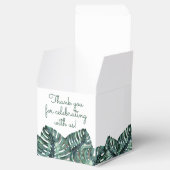 Tropische monstera palm Retro Beach Weddenplein Bedankdoosjes (Geopend)