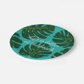 Tropische Monstera palmblad bloemenpapier borden Papieren Bordje (Gekanteld)