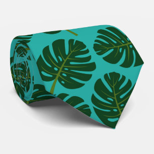 Tropische Monstera palmblad bloemenprint stropdas
