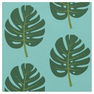 Tropische monstera palmblad florale afdrukstof stof