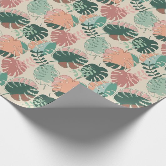 Tropische Monstera Plant Botanische Bladeren Cadeaupapier (Hoek)