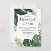 Tropische monstera repetitie diner nodigt Kaart ui (Voorkant)