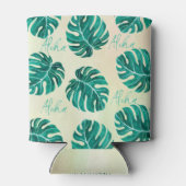 Tropische monstera smaragdgroene palmbladeren aloh blikjeskoeler (Achterkant)