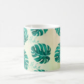 Tropische monstera smaragdgroene palmbladeren aloh koffiemok (Center)