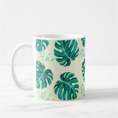 Tropische monstera smaragdgroene palmbladeren aloh koffiemok (Links)