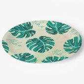 Tropische monstera smaragdgroene palmbladeren aloh papieren bordje (Gekanteld)