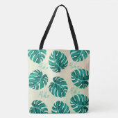 Tropische monstera smaragdgroene palmbladeren aloh tote bag (Voorkant)