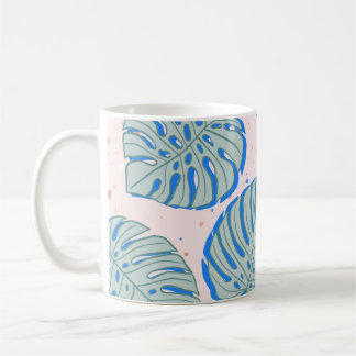 Tropische Monstera: Terrazzo Patroon Koffiemok