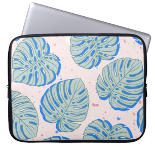 Tropische Monstera: Terrazzo Patroon Laptop Sleeve