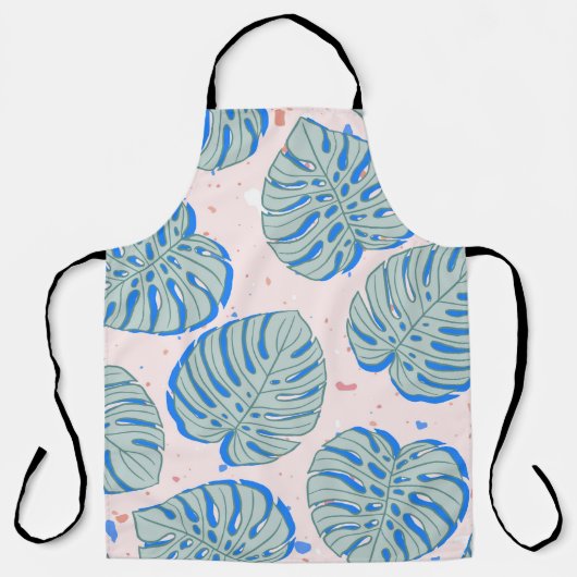 Tropische Monstera: Terrazzo Patroon Schort (Voorkant)