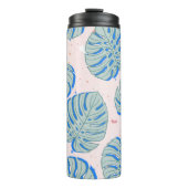 Tropische Monstera: Terrazzo  Patroon Thermosbeker (Voorkant)